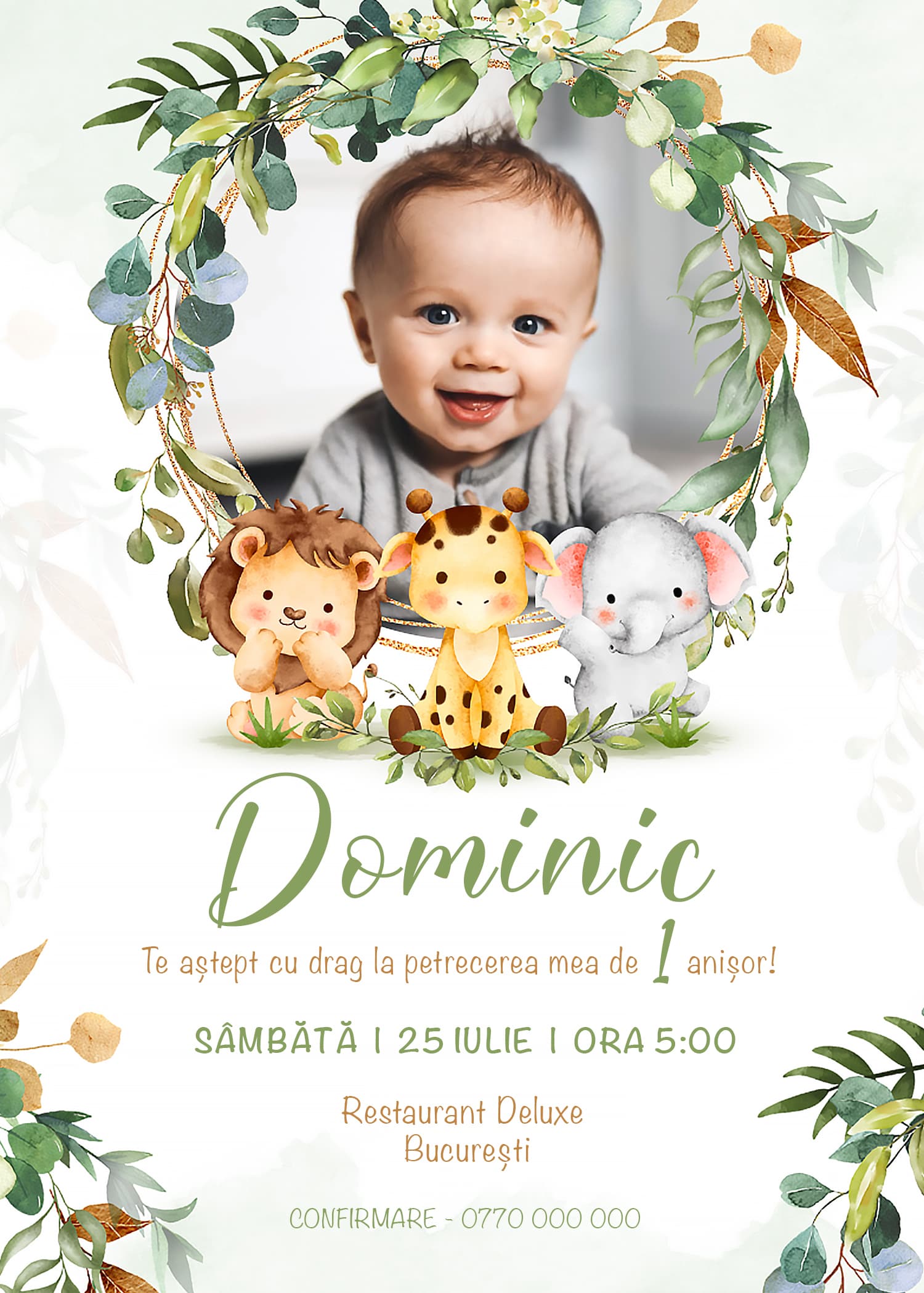Invitație digitală de aniversare, modelul Little Friends