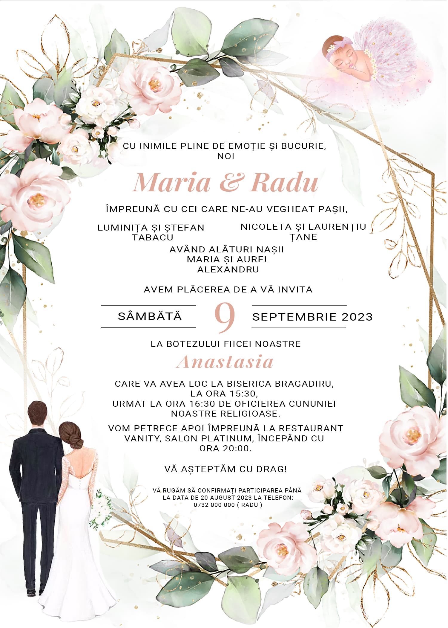 Invitație digitală nuntă, modelul Together is Paradise