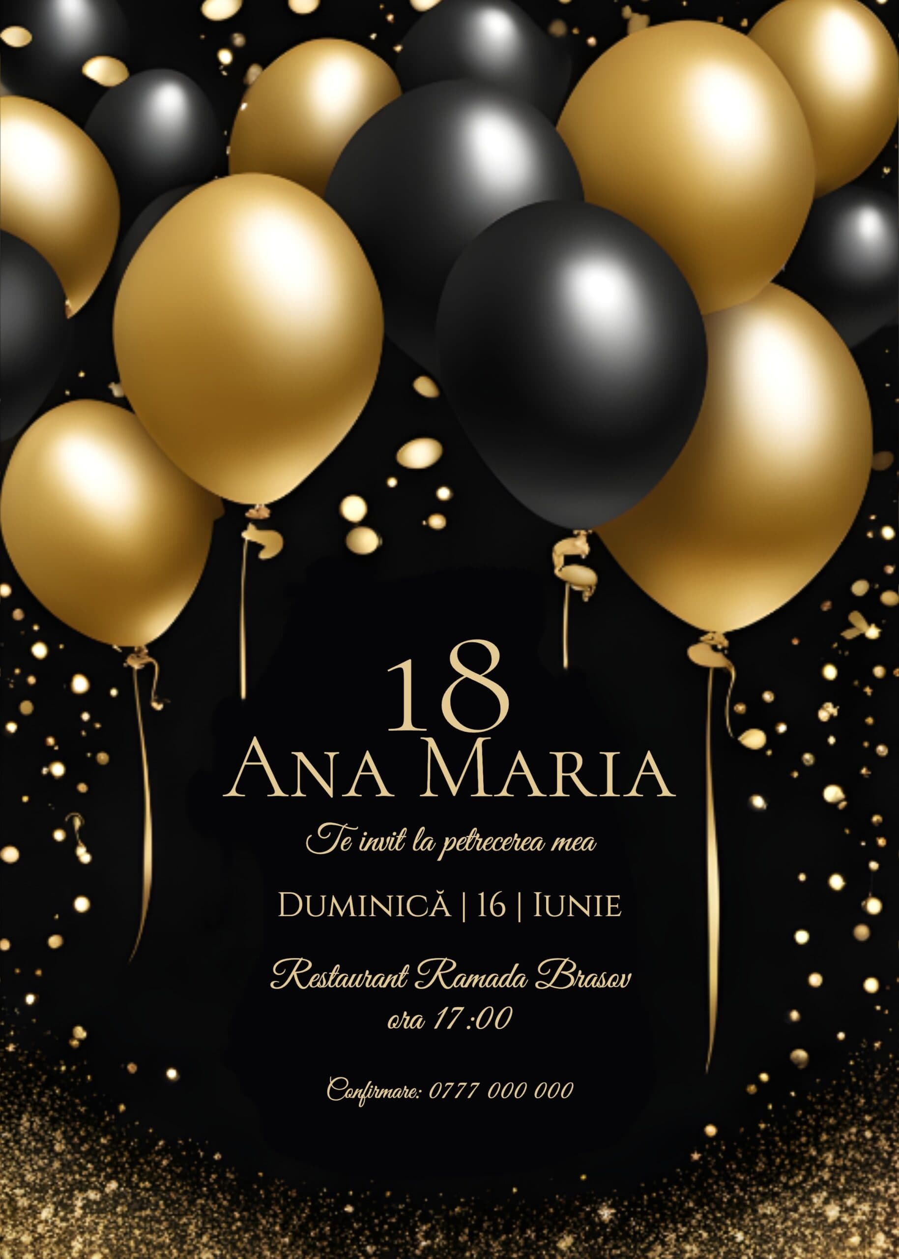 Invitație digitală majorat, modelul 18 Party
