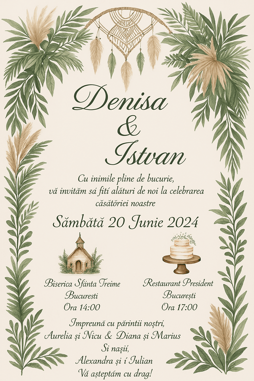 Invitație digitală nuntă, modelul Private Romance
