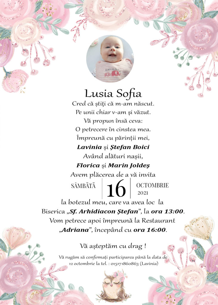 Invitatia Lusia Sofia